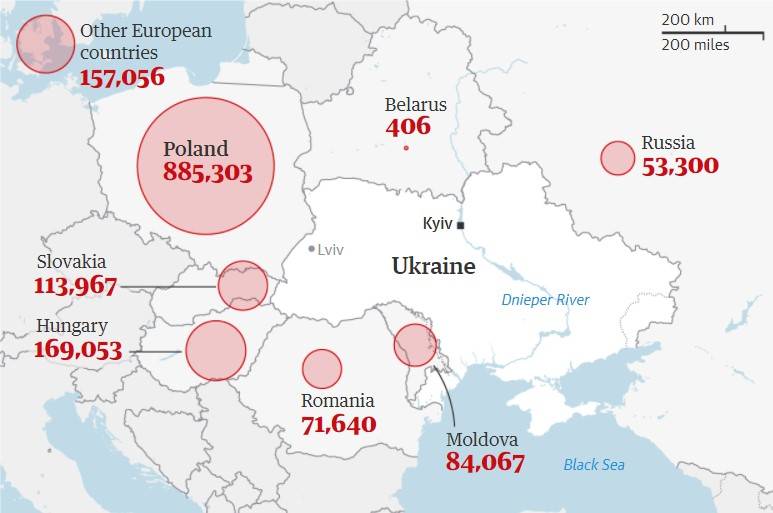 От началото на руската инвазия украинските бежанци са над 1,5 млн. 